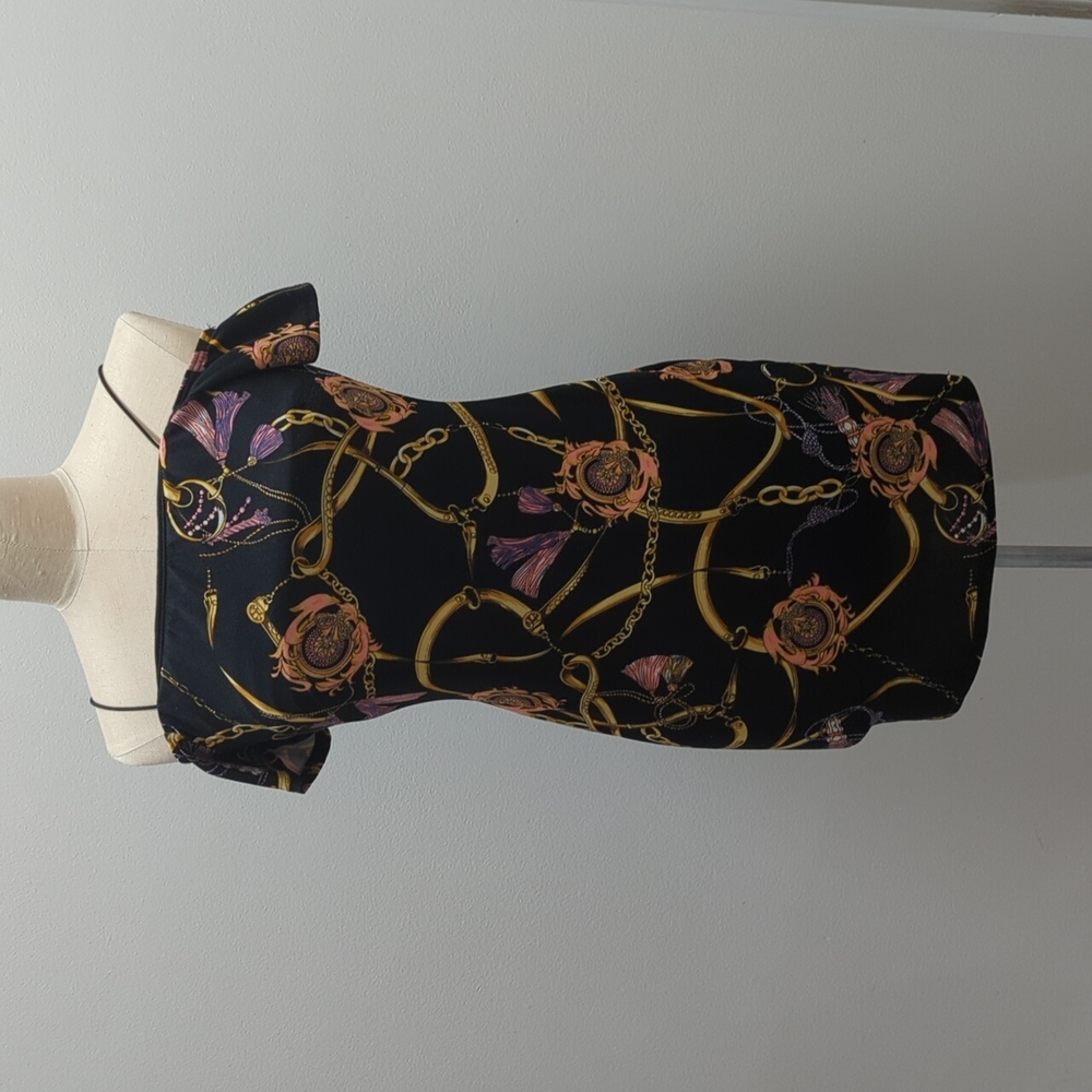Multicolored chain pattern dress, medium size